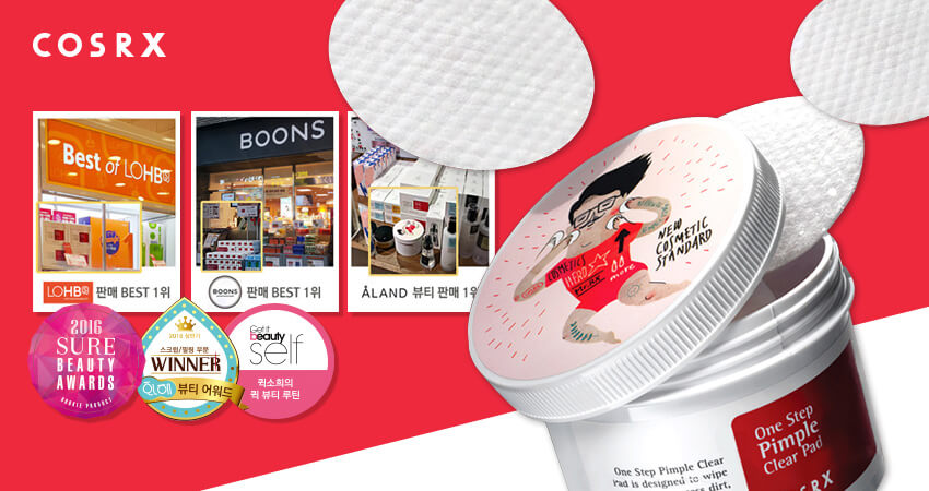 COSRX,One Step Original Clear Pad,แผ่นเช็ดสิว,กำจัดสิว