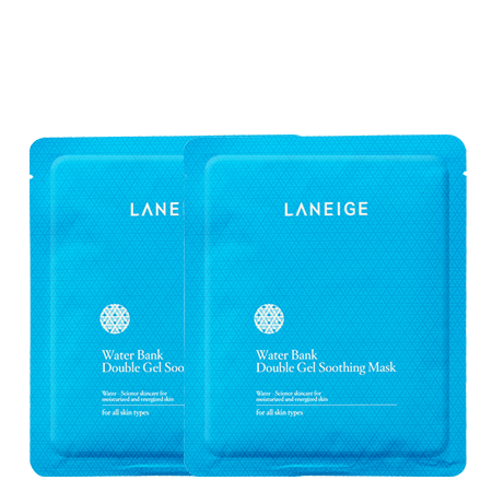 Laneige, Laneige Water Bank Double Gel Soothing Mask, Water Bank Double Gel Soothing Mask รีวิว, Water Bank Double Gel Soothing Mask ราคา, Laneige Water Bank Double Gel Soothing Mask 28 g., Laneige ซื้อ 1 ชิ้น แถม 1 ชิ้น! Water Bank Double Gel Soothing Mask 28 g. มาสก์หน้าให้ความชุ่มชื้นในรูปแบบเจล ที่มีโมเลกุลของน้ำ ช่วยกระชับใบหน้า