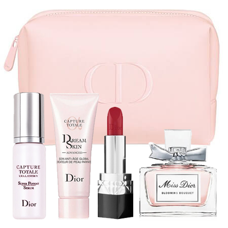 Dior, Dior Capture Totale & Miss Dior Blooming Bouquet Set 5 Items, Capture Totale Cell Energy Super Potent Serum, Capture Totale Dreamskin Care & Perfect, Rouge Dior Couture Colour Lipstick 1.5g #999, Miss Dior Blooming Bouquet, เซ็ต Dior, เซรั่ม Dior, ลิป Dior, น้ำหอม Dior, กระเป๋า Dior